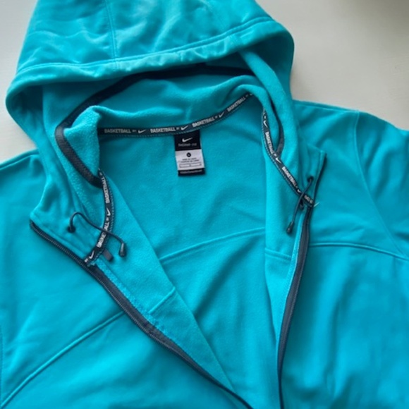 Nike Men's Basketball Therma-fit Elite Full Zip Jacket Hoodie Aqua Blue Size L - Picture 4 of 13